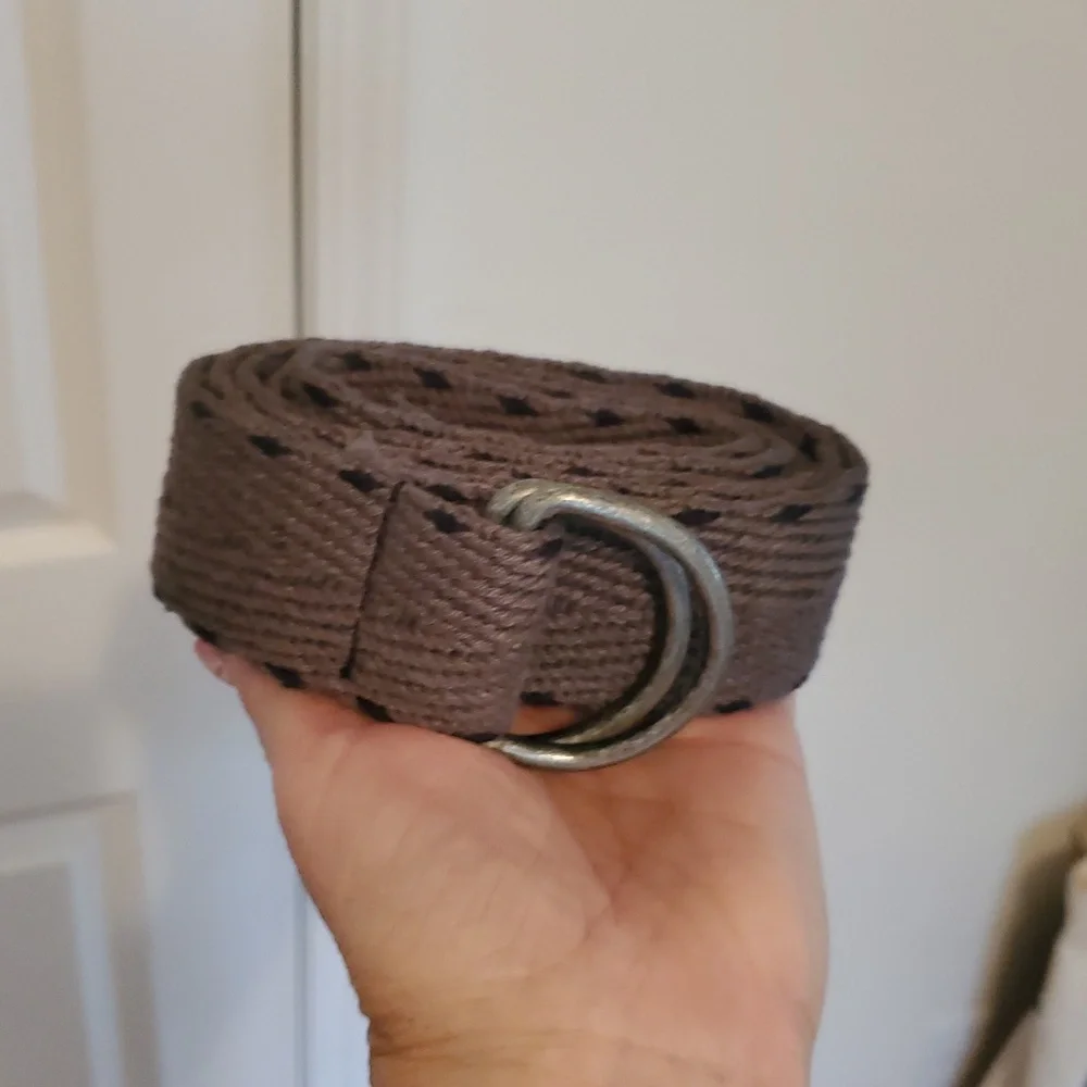 Grey Brown Woven Belt Size 44 🌻 Adjustable